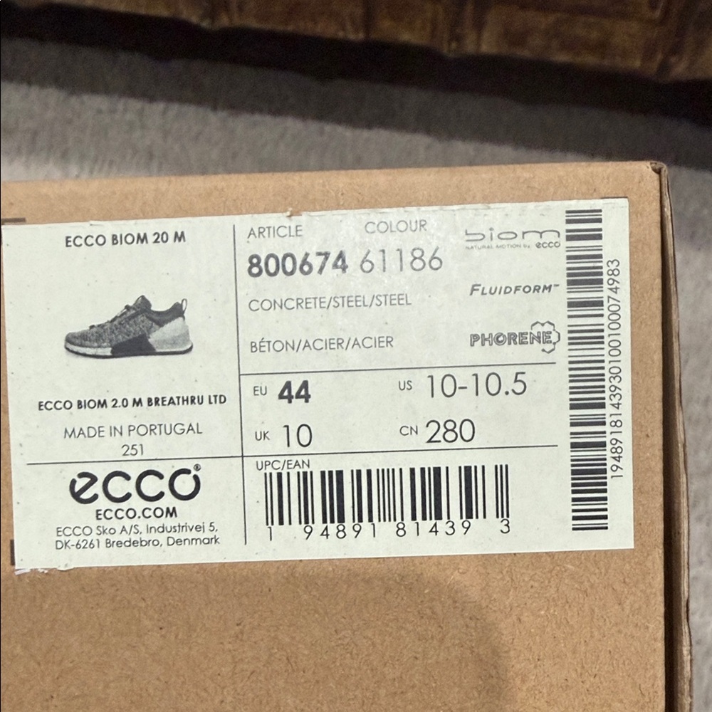 Ecco Men's Biom 2.0 Athletic Shoes - Gray and Black